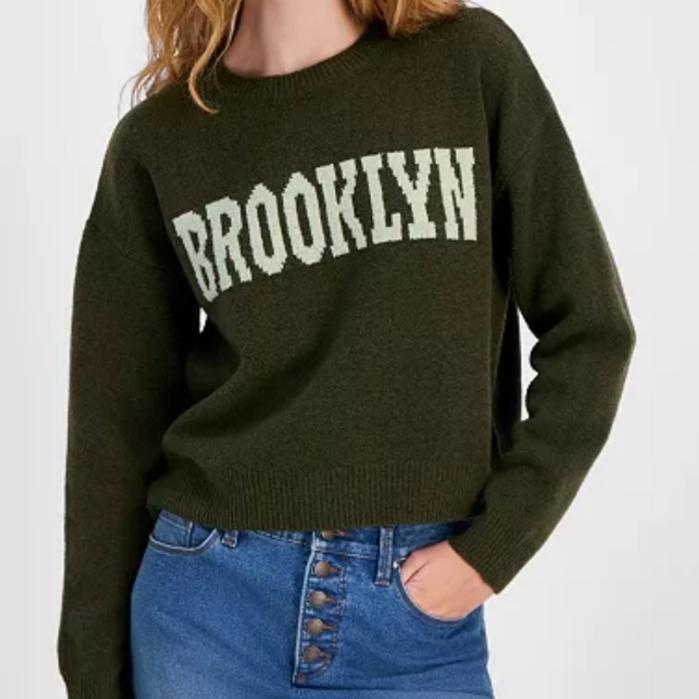 Hooked Up by IOT olive Brooklyn‎ Crew Neck Sweater